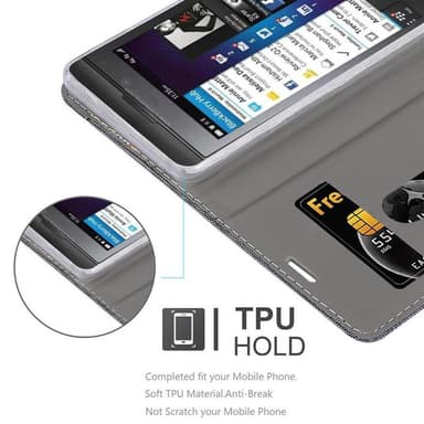 Blackberry Z10 Suojakuori Lompakkokotelo (Sininen)