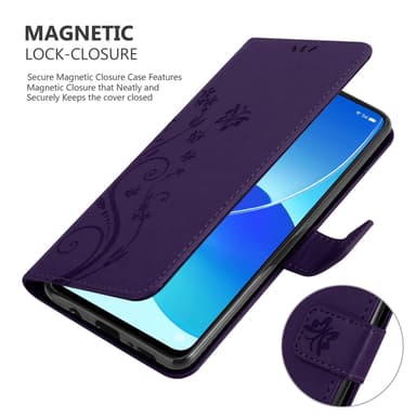 Oppo Reno6 5G Suojakuori Lompakkokotelo (Violetti)