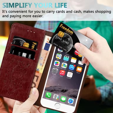 iPhone 6 / 6S Suojakuori Lompakkokotelo (Punainen)