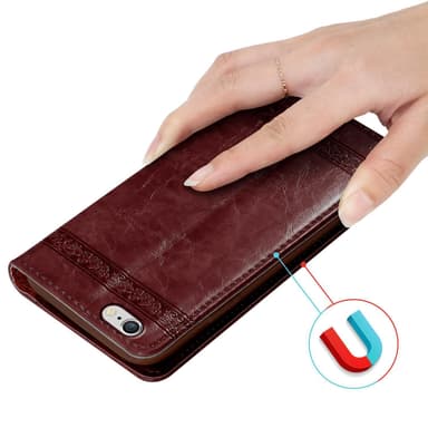 iPhone 6 / 6S Suojakuori Lompakkokotelo (Punainen)
