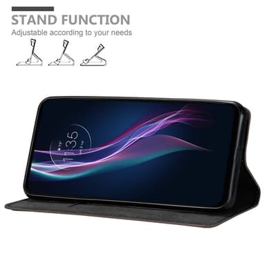Motorola ONE FUSION+ Suojakuori Lompakkokotelo (Ruskea)