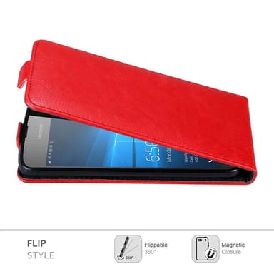 Nokia Lumia 650 Suojakuori Lompakkokotelo (Punainen)