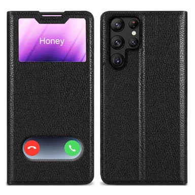 Lompakkokotelo Samsung Galaxy S22 ULTRA Case (Musta)