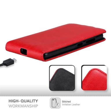 Nokia Lumia 650 Suojakuori Lompakkokotelo (Punainen)