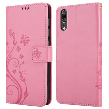 Huawei P20 Suojakuori Lompakkokotelo (Vaaleanpunainen)