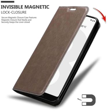Google PIXEL 3 XL Suojakuori Lompakkokotelo (Ruskea)
