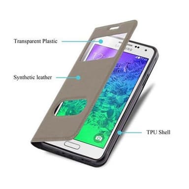 Lompakkokotelo Samsung Galaxy ALPHA Case (Ruskea)