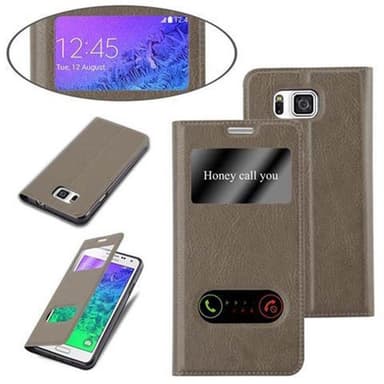 Lompakkokotelo Samsung Galaxy ALPHA Case (Ruskea)