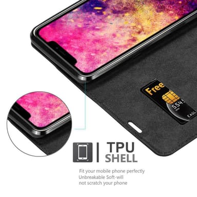 iPhone 12 PRO MAX Suojakuori Lompakkokotelo (Musta)