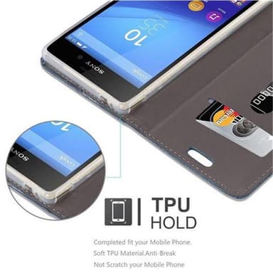 Sony Xperia M4 AQUA Suojakuori Lompakkokotelo (Sininen)