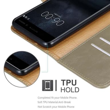 Nokia 8 2017 Suojakuori Lompakkokotelo (Ruskea)