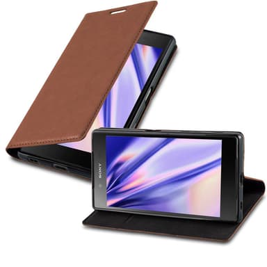 Sony Xperia Z5 Suojakuori Lompakkokotelo (Ruskea)