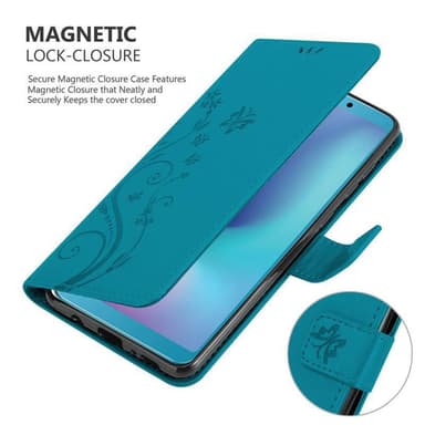 Samsung Galaxy A6s Suojakuori Lompakkokotelo (Sininen)
