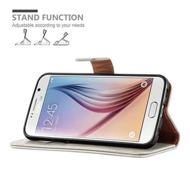 Samsung Galaxy S6 Suojakuori Lompakkokotelo (Ruskea)