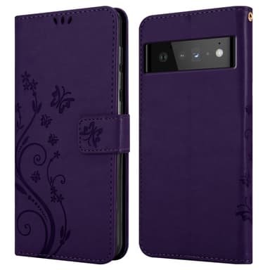 Google PIXEL 6 PRO Suojakuori Lompakkokotelo (Violetti)
