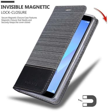 Huawei Y6 PRIME Suojakuori Lompakkokotelo (harmaa)