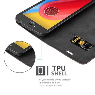 Motorola MOTO C Suojakuori Lompakkokotelo (Ruskea)