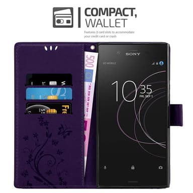 Sony Xperia XZ1 Suojakuori Lompakkokotelo (Violetti)