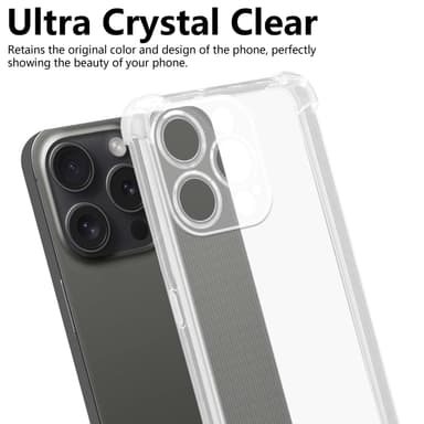 iPhone 15 PRO MAX Suojakuori Kotelo (Läpinäkyvä)