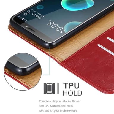 HTC Desire 12 PLUS Suojakuori Lompakkokotelo (Punainen)