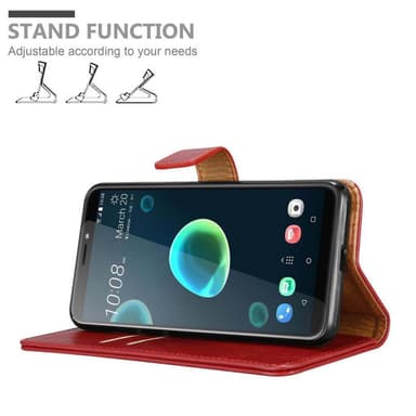 HTC Desire 12 PLUS Suojakuori Lompakkokotelo (Punainen)