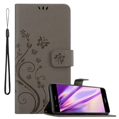 Huawei P10 LITE Suojakuori Lompakkokotelo (harmaa)