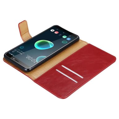 HTC Desire 12 PLUS Suojakuori Lompakkokotelo (Punainen)