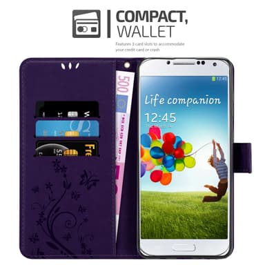 Samsung Galaxy S4 Suojakuori Lompakkokotelo (Violetti)