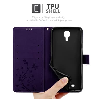 Samsung Galaxy S4 Suojakuori Lompakkokotelo (Violetti)