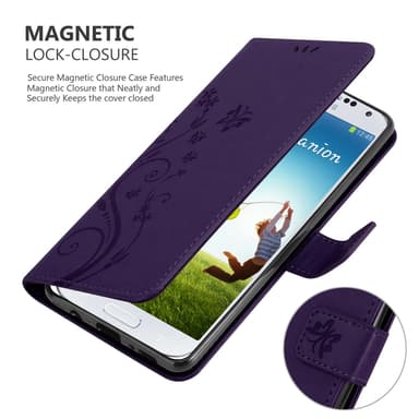 Samsung Galaxy S4 Suojakuori Lompakkokotelo (Violetti)