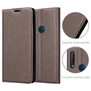 Alcatel 1S 2020 Suojakuori Lompakkokotelo (Ruskea)