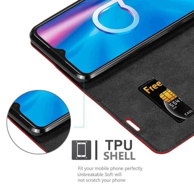 Alcatel 1S 2020 Suojakuori Lompakkokotelo (Punainen)