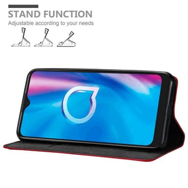 Alcatel 1S 2020 Suojakuori Lompakkokotelo (Punainen)