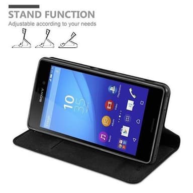 Sony Xperia M4 AQUA Suojakuori Lompakkokotelo (Musta)