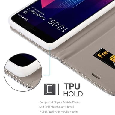 HTC U11 PLUS Suojakuori Lompakkokotelo (harmaa)