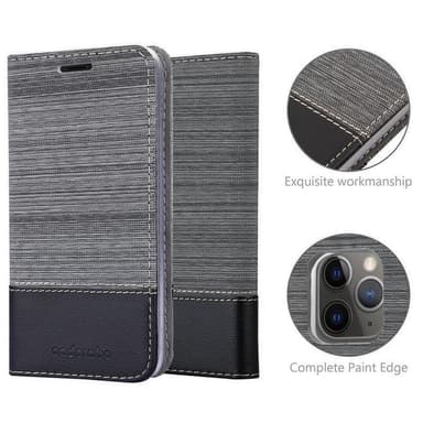 iPhone 11 PRO MAX Suojakuori Lompakkokotelo (harmaa)