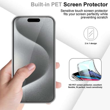 iPhone 15 PRO MAX Suojakuori Cover (Läpinäkyvä)