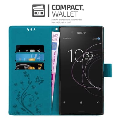 Sony Xperia XZ1 Suojakuori Lompakkokotelo (Sininen)