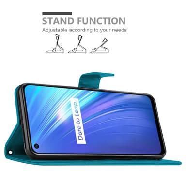 Realme 6 4G / 6s Suojakuori Lompakkokotelo (Sininen)