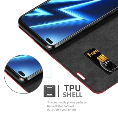Realme 6 PRO Suojakuori Lompakkokotelo (Punainen)