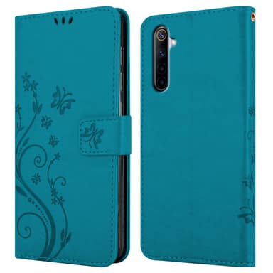 Realme 6 4G / 6s Suojakuori Lompakkokotelo (Sininen)