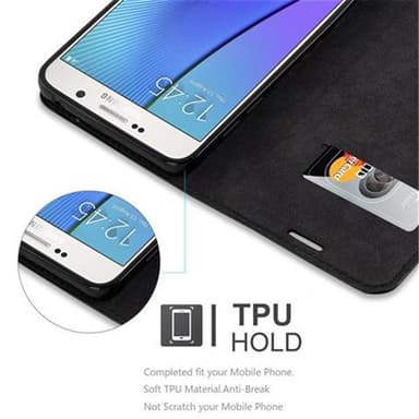 Samsung Galaxy NOTE 5 Suojakuori Lompakkokotelo (Musta)