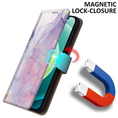 iPhone 12 MINI Suojakuori Lompakkokotelo (Violetti)