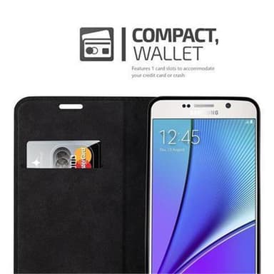 Samsung Galaxy NOTE 5 Suojakuori Lompakkokotelo (Musta)