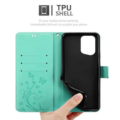 Oppo FIND X5 PRO Suojakuori Lompakkokotelo (Turkoosi)