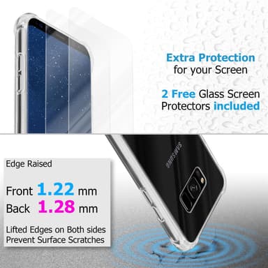 Samsung Galaxy S8 Suojakuori +2 Suojakalvo (Läpinäkyvä)