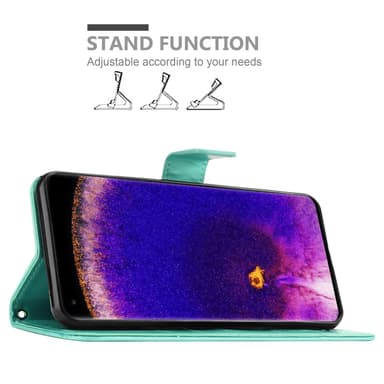 Oppo FIND X5 PRO Suojakuori Lompakkokotelo (Turkoosi)
