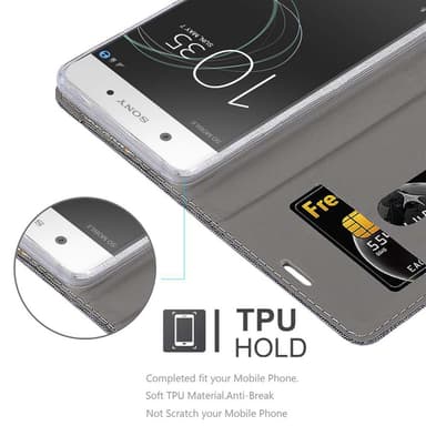 Sony Xperia XA1 Suojakuori Lompakkokotelo (harmaa)