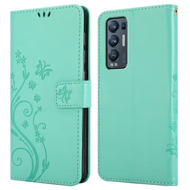 Oppo FIND X3 NEO Suojakuori Lompakkokotelo (Turkoosi)