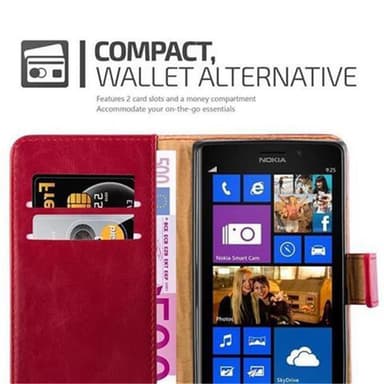Nokia Lumia 925 Suojakuori Lompakkokotelo (Punainen)